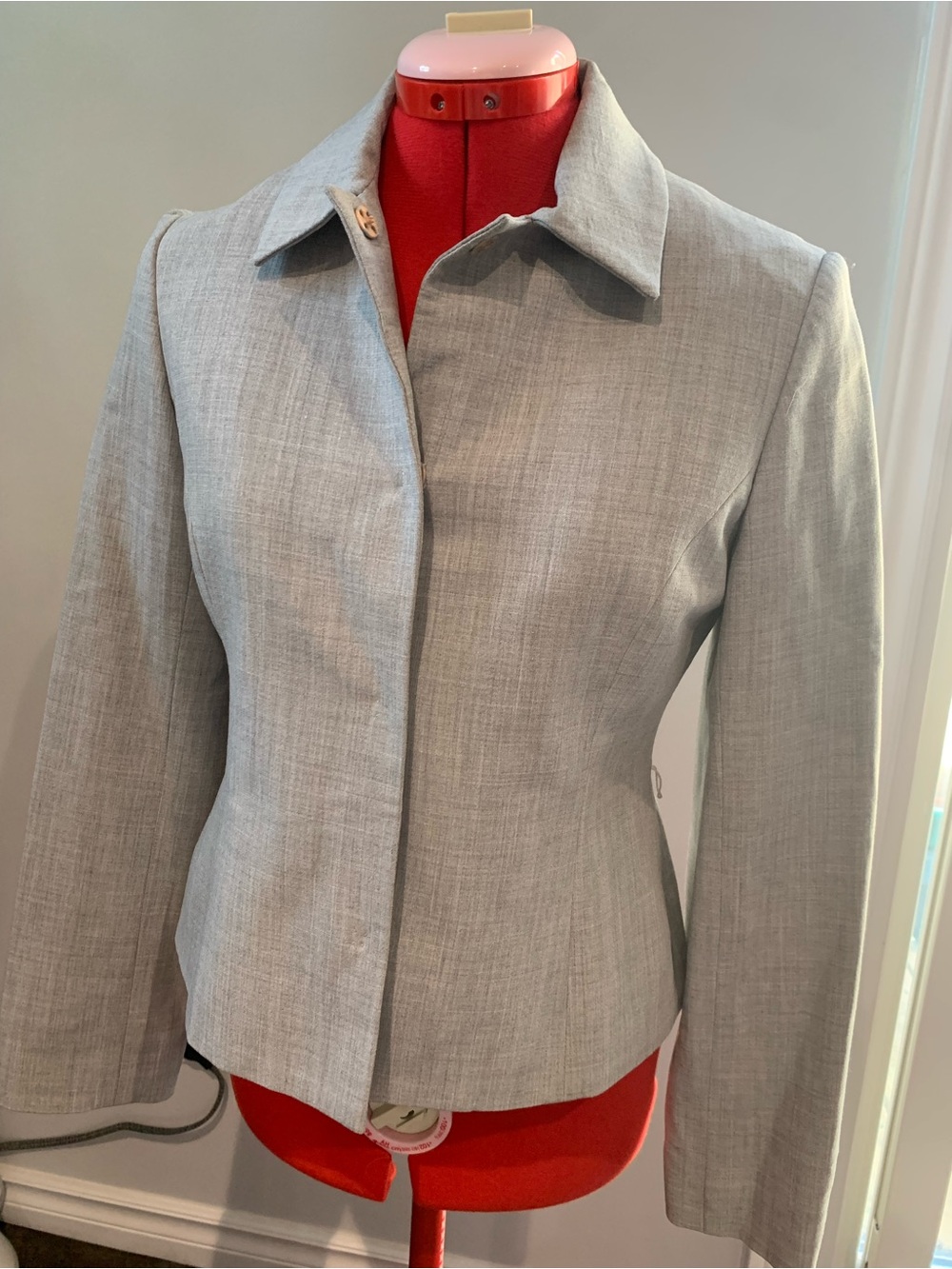 Women's Light Gray Tailored Blazer Jacket